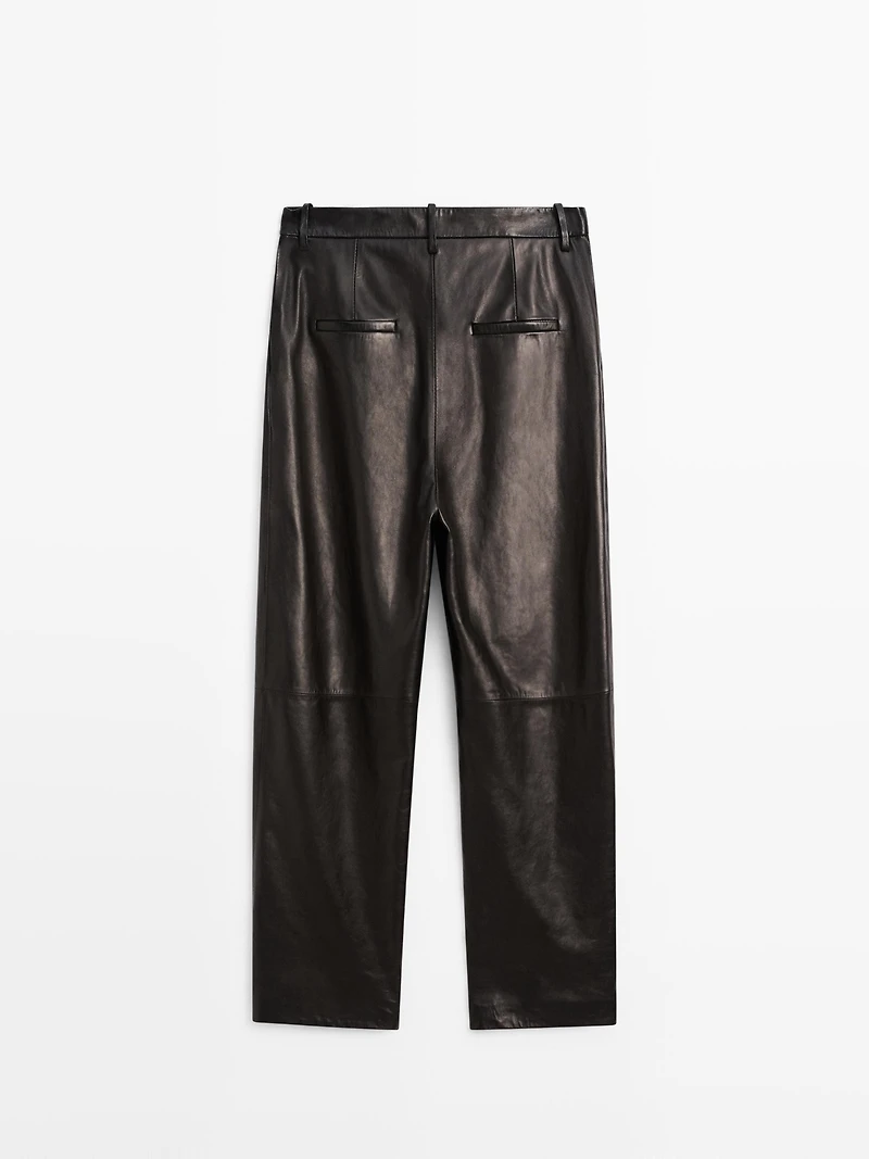 Wide-leg nappa leather trousers - LIMITED
