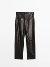 Wide-leg nappa leather trousers - LIMITED