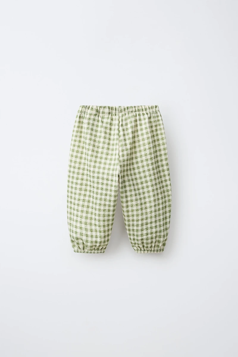 PLAID BAGGY PANTS