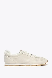 SPLIT LEATHER RUNNING SNEAKERS