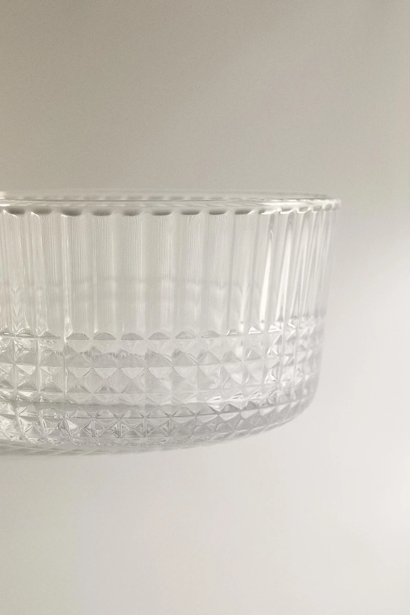 MINI GLASS BOWL WITH A RAISED DESIGN