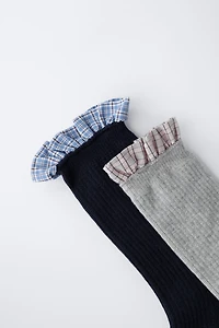 TWO-PACK OF RUFFLE COMBINED SOCKS