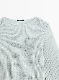 Pull maille ajourée 100 % coton