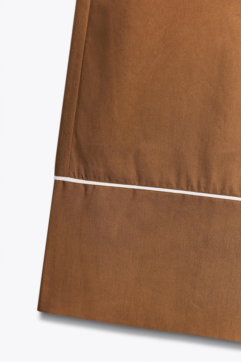 PIPED POPLIN PANTS