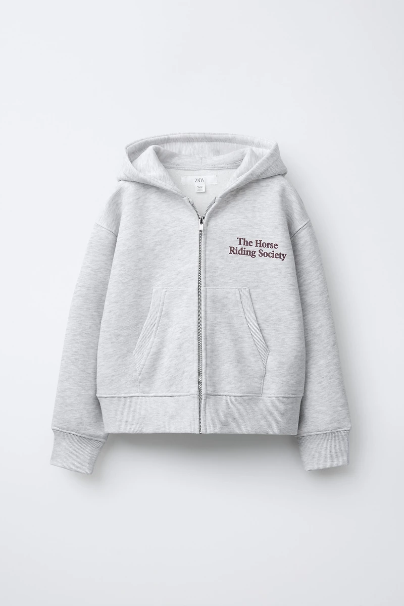 TEXT ZIP SWEATSHIRT