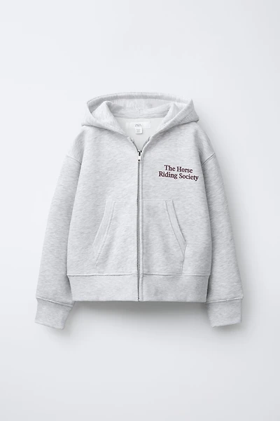 TEXT ZIP SWEATSHIRT
