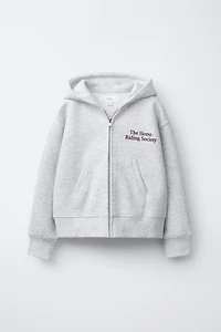 TEXT ZIP SWEATSHIRT
