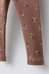 PRINTED RIBBED LEGGINGS