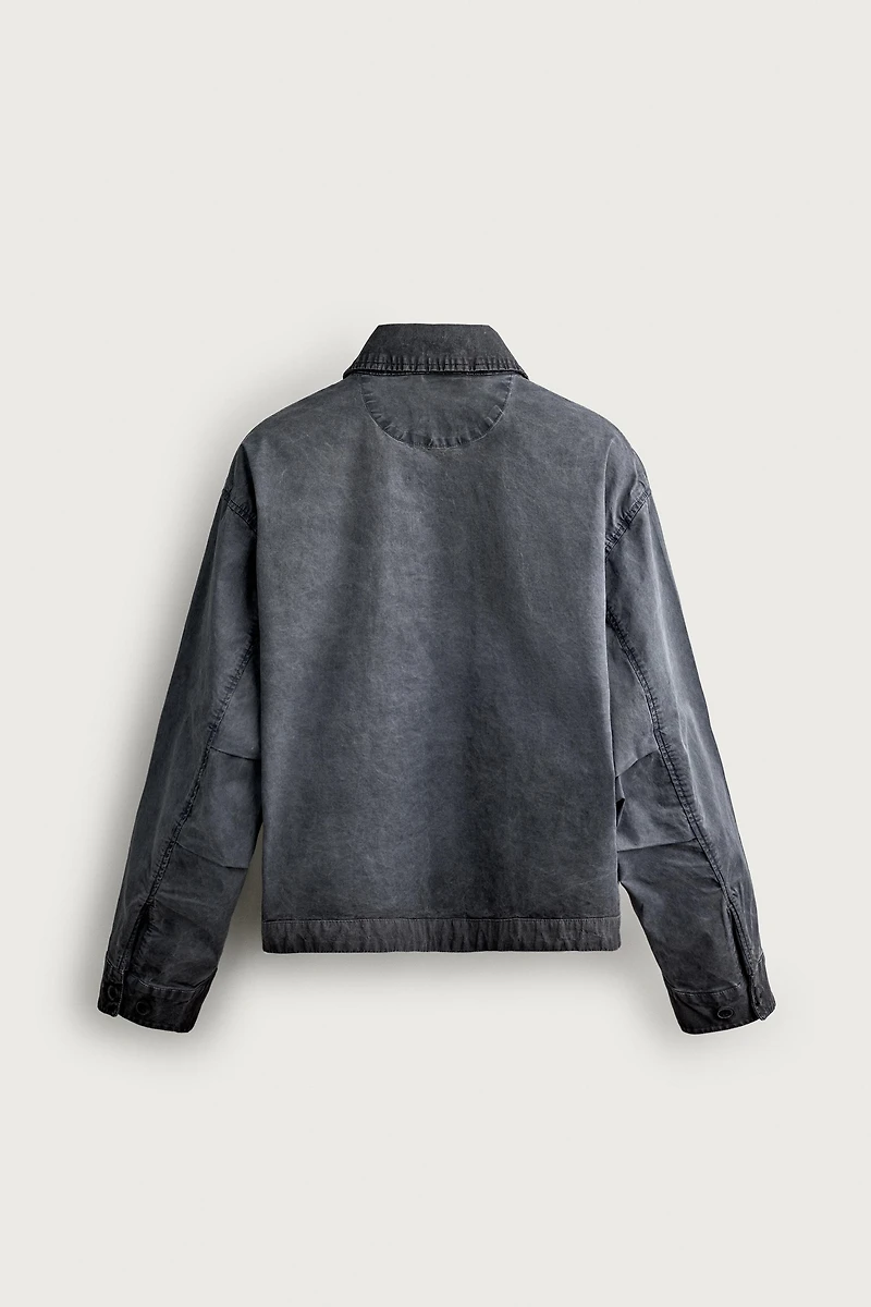 WASHED EFFECT CROPPED JACKET