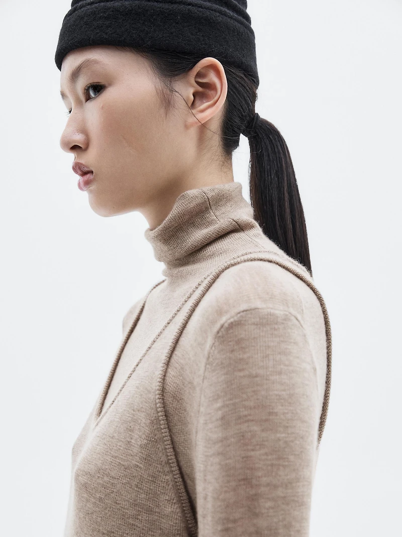 Long strappy knit top 100% cashmere - LIMITED