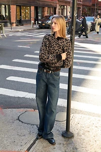 ANIMAL JACQUARD KNIT CARDIGAN