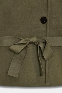 BELTED SHORT KNIT COAT