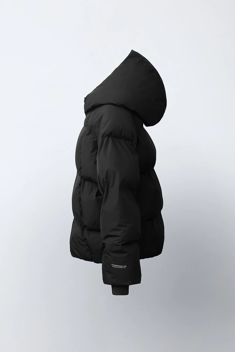 WATER REPELLENT PUFFER HOODIE JACKET