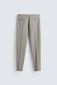 REGULAR FIT TEXTURED SUIT PANTS