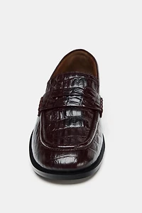 EMBOSSED LEATHER LOAFERS