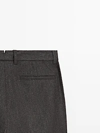 Twill wool blend trousers