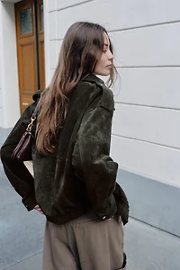 BLOUSON 100% CUIR DAIM