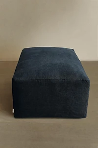 POUF EN LIN DÉLAVÉ DÉHOUSSABLE