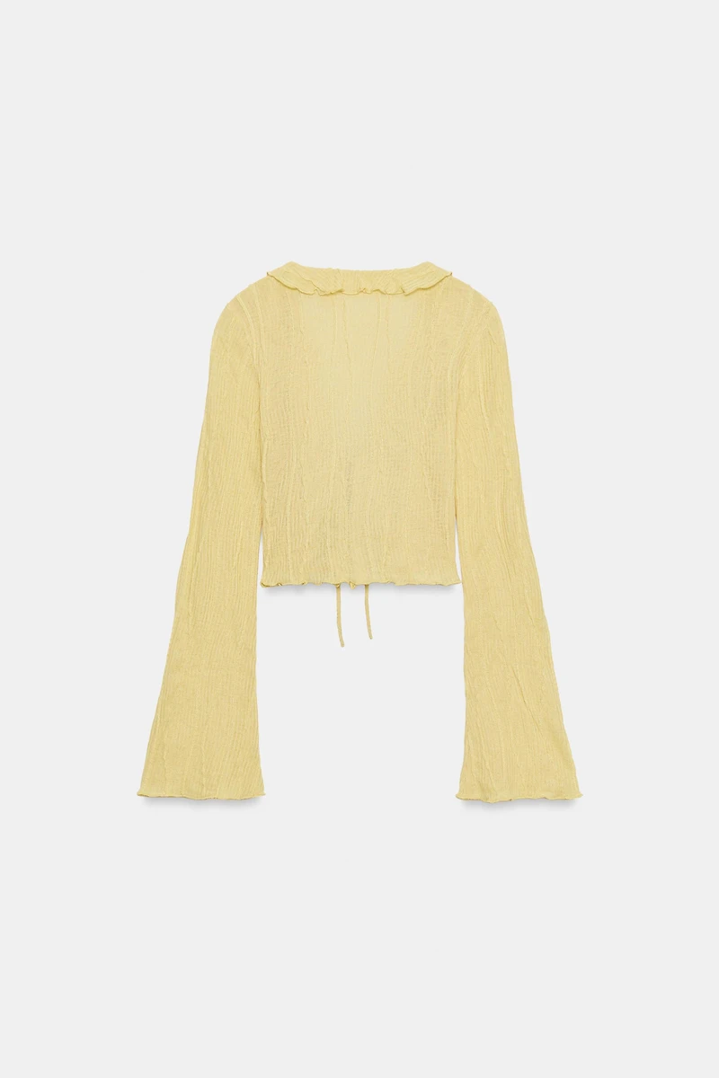 RUFFLED TIE TOP