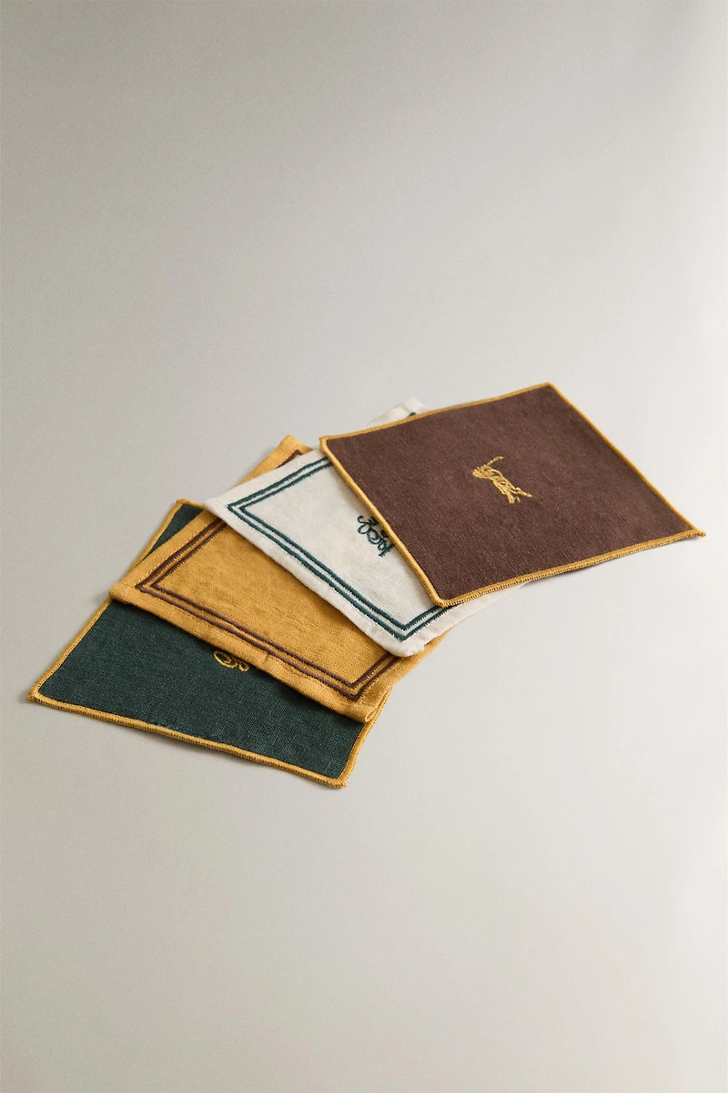 PACK OF LINEN GOLF COASTERS (PACK OF 4)