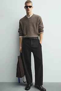 RELAXED FIT PLEATED PANTS