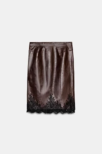 LEATHER LACE SKIRT ZW COLLECTION LIMITED EDITION