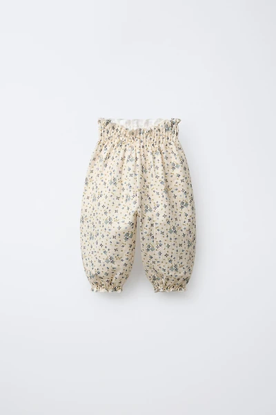 FLORAL TEXTURED PANTS
