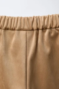 STUDDED FAUX SUEDE SKORT