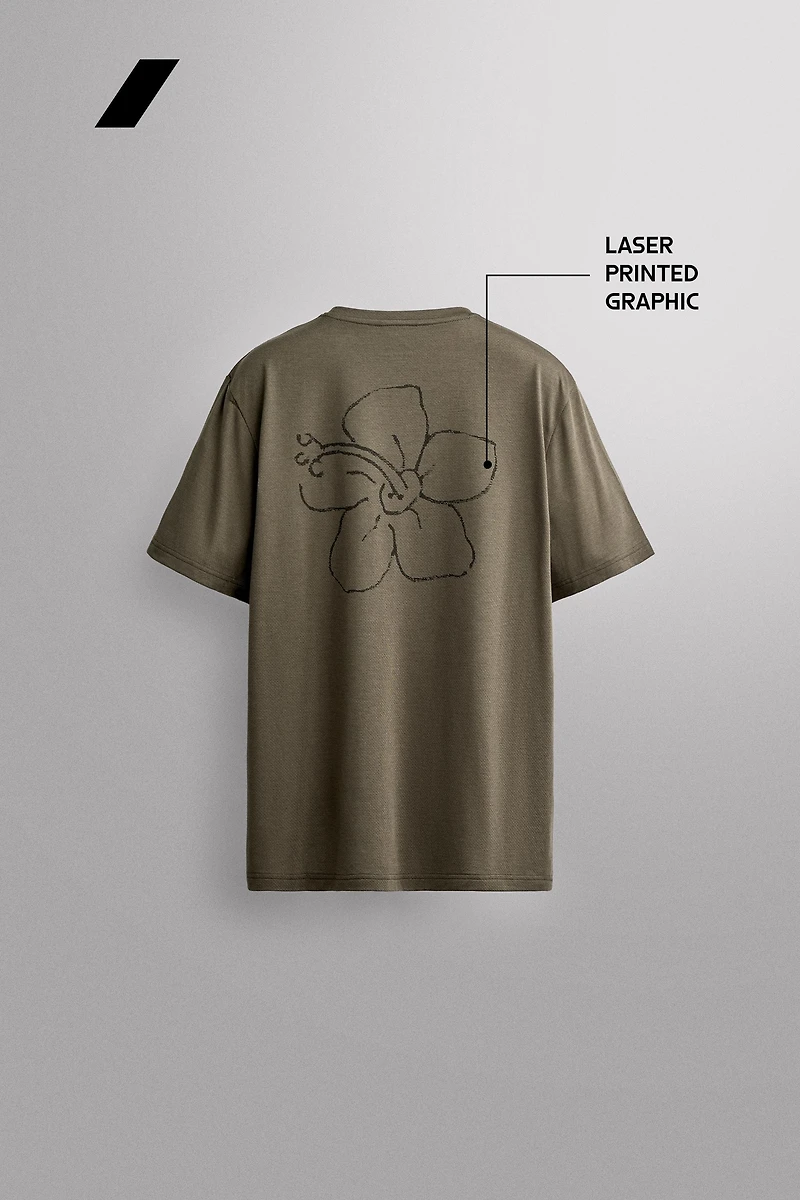FLORAL PRINT TECHNICAL T-SHIRT