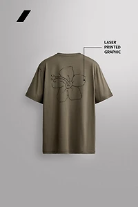 FLORAL PRINT TECHNICAL T-SHIRT