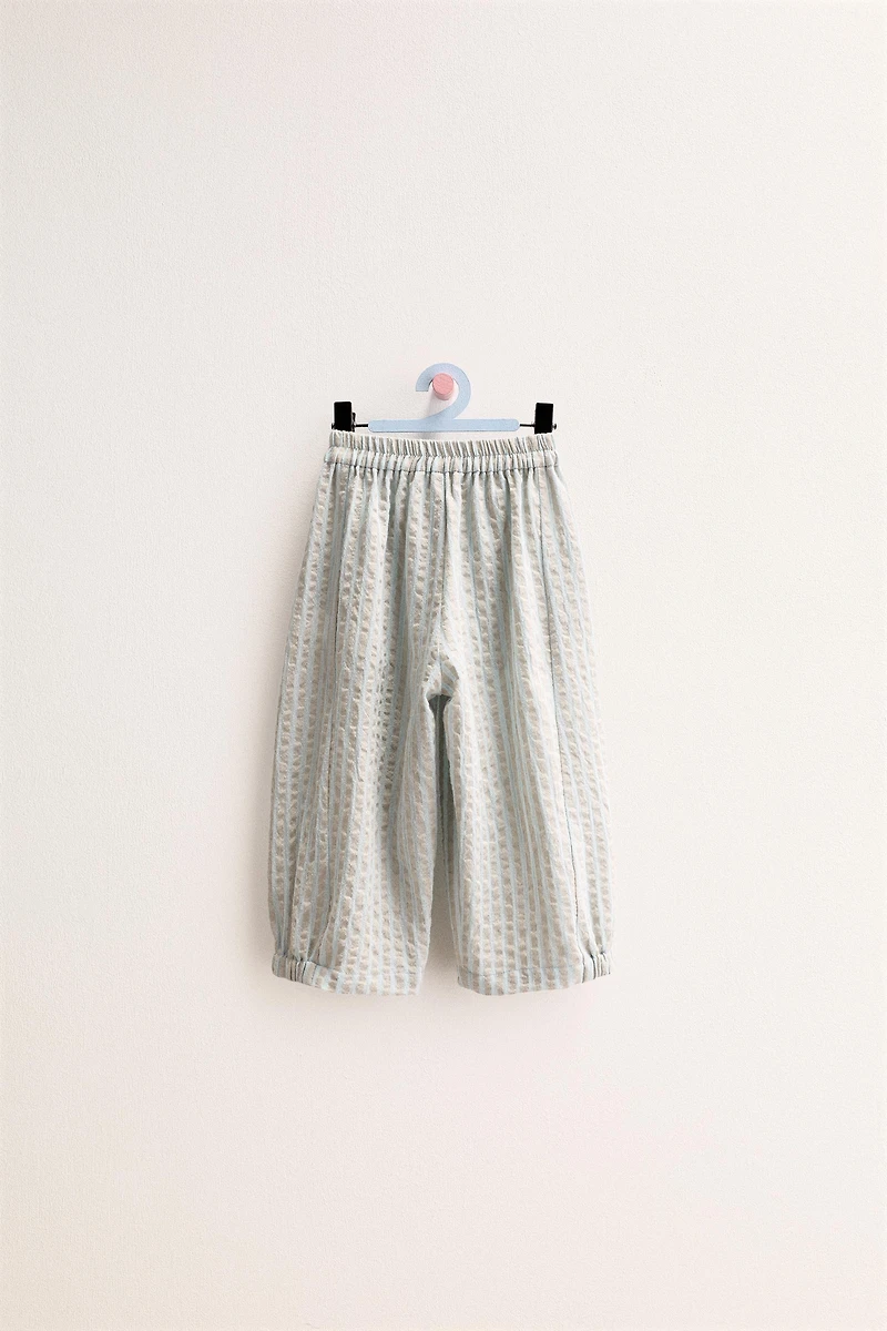 ZARA TIMELESS - STRIPED TEXTURED BAGGY PANTS