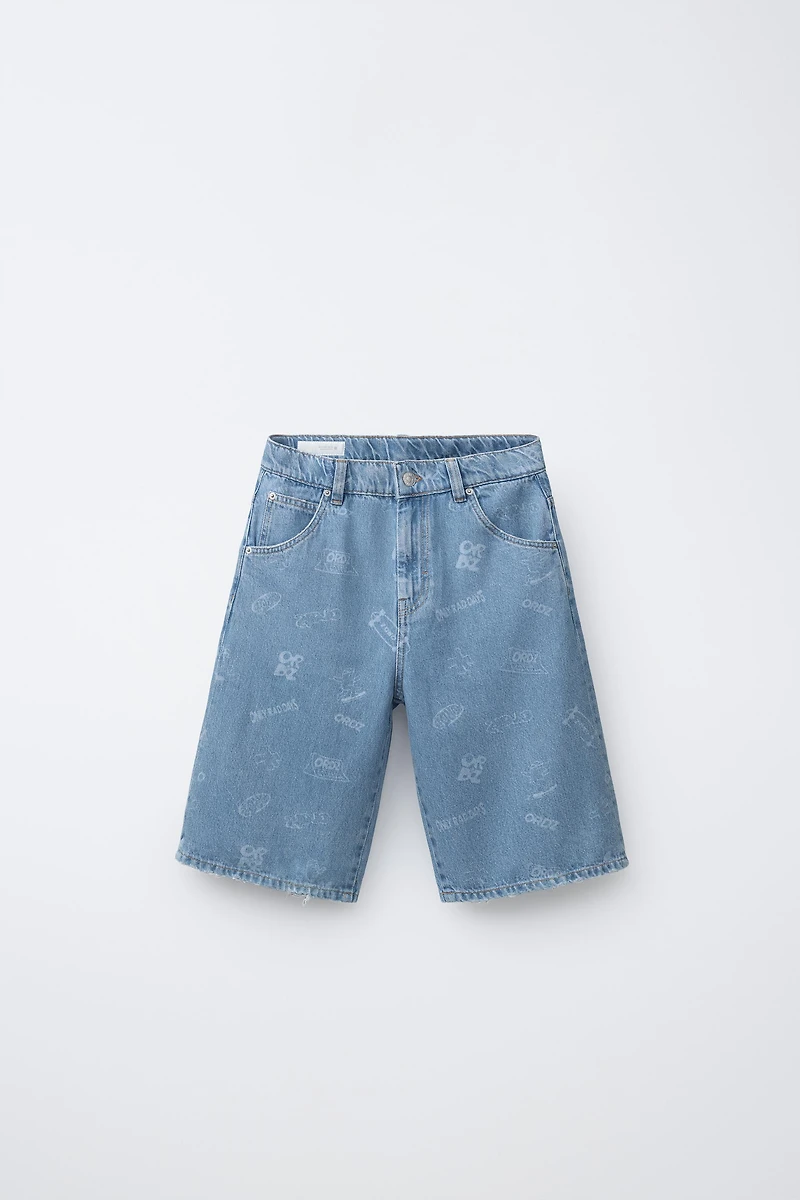 SHORT EN JEAN SKATE LOGO