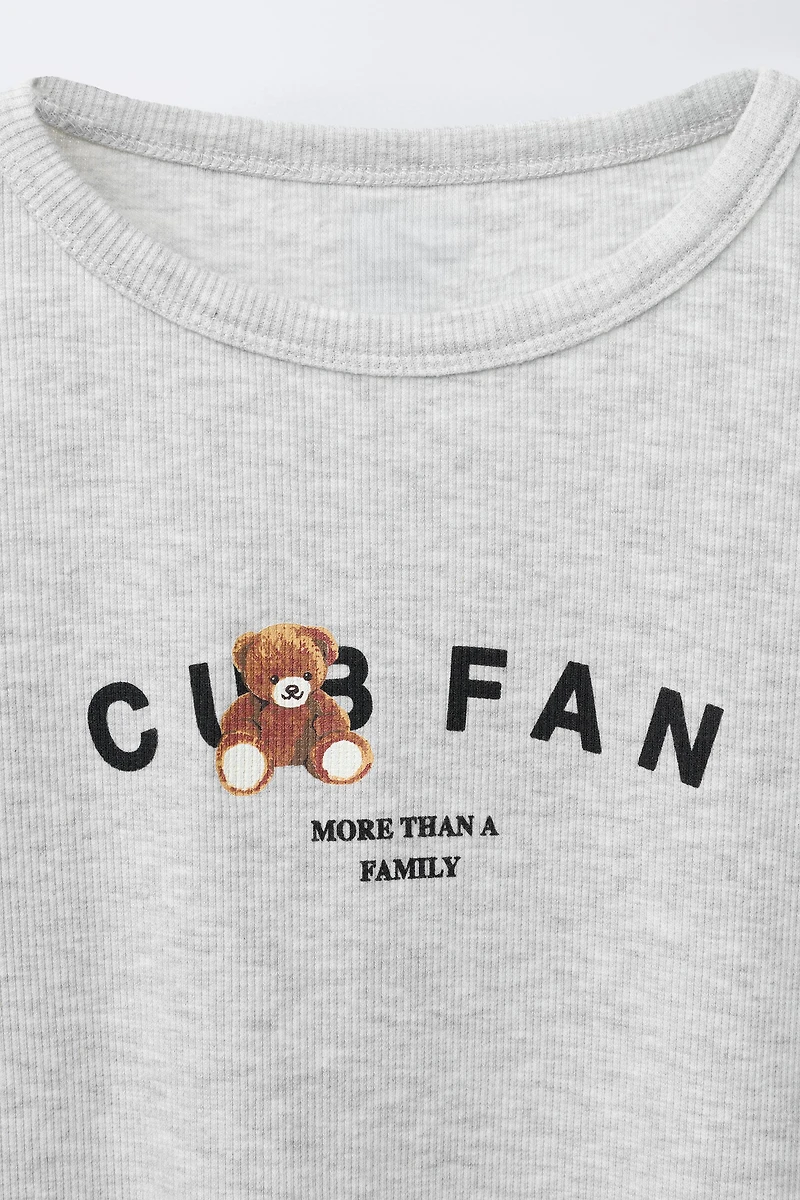 PRINTED RIBBED T-SHIRT