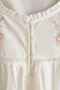 EMBROIDERED COTTON NIGHTGOWN