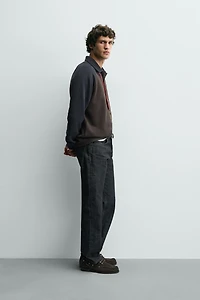 COLOR BLOCK RAGLAN SLEEVE POLO SHIRT