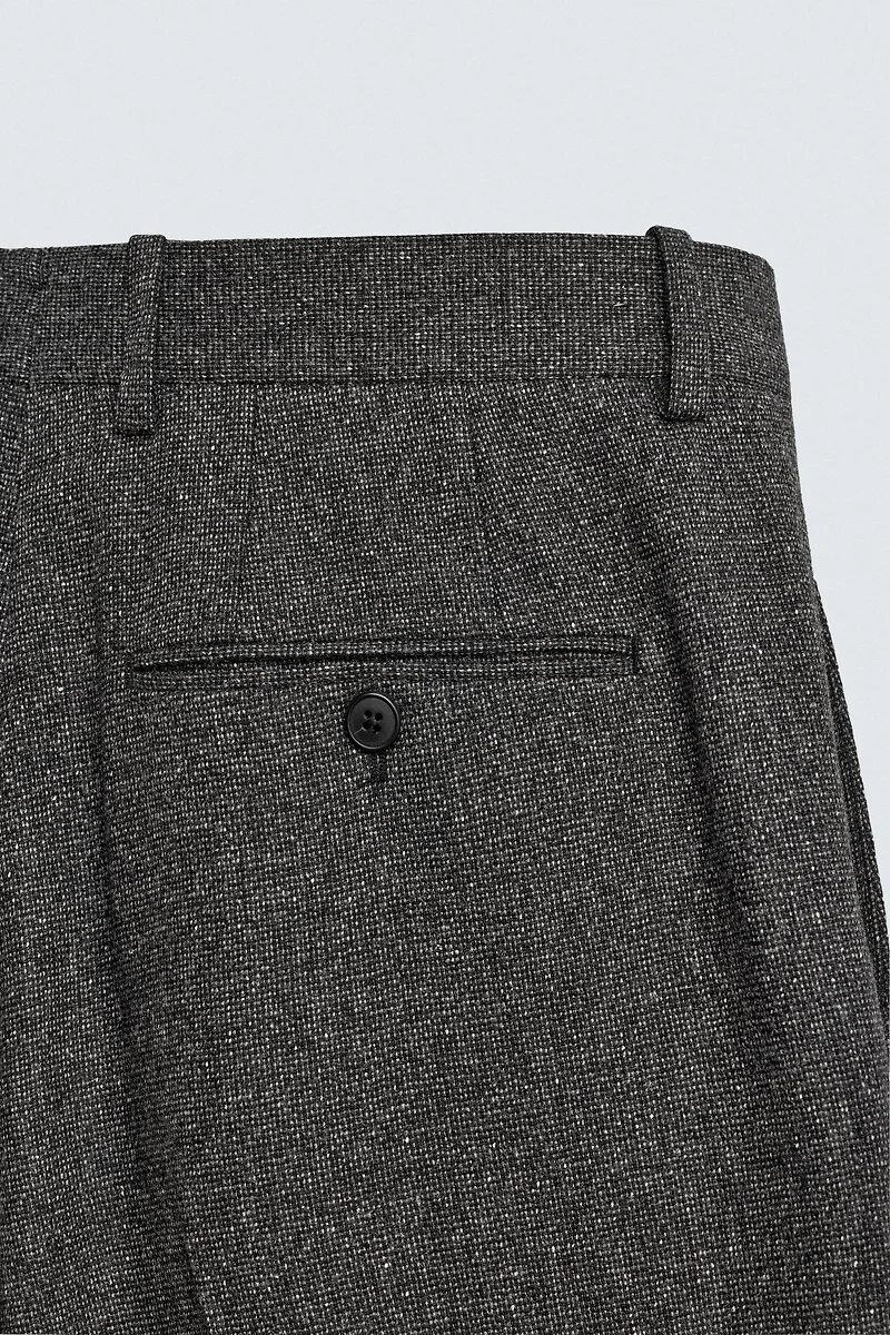 LIMITED EDITION WOOL TEXTURED SUIT PANTS