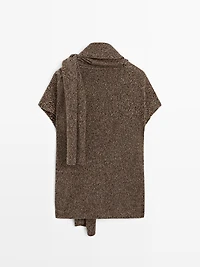 100% wool waistcoat with scarf detail