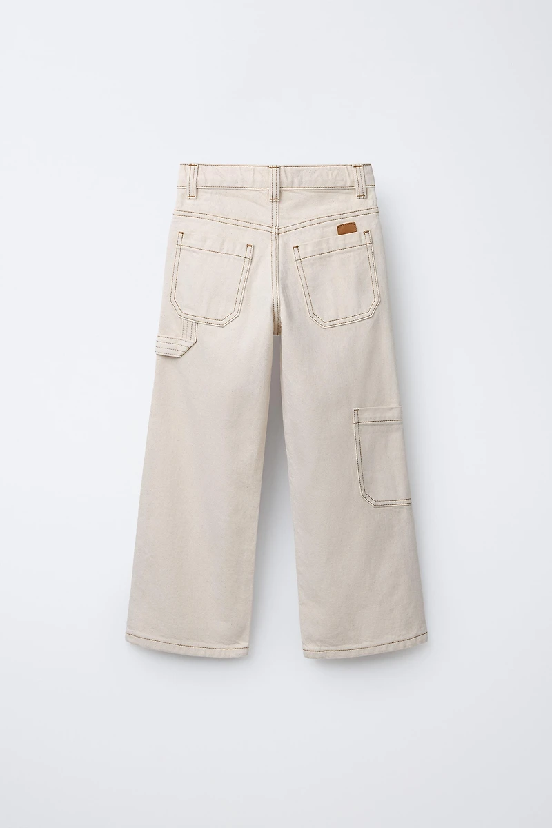 PANTALON CARPENTER ECRU SURPIQÛRES