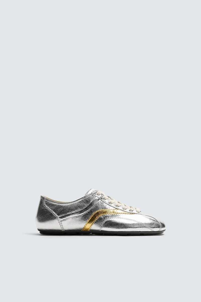 METALLIC LEATHER TRAINERS HARRY LAMBERT FOR ZARA x DISNEY