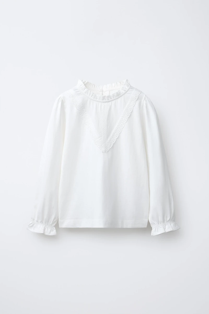 T-SHIRT ROMANTIQUE EN DENTELLE