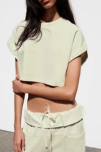 COMBINATION CROPPED T-SHIRT