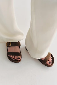 SPLIT SUEDE PLATFORM SANDALS