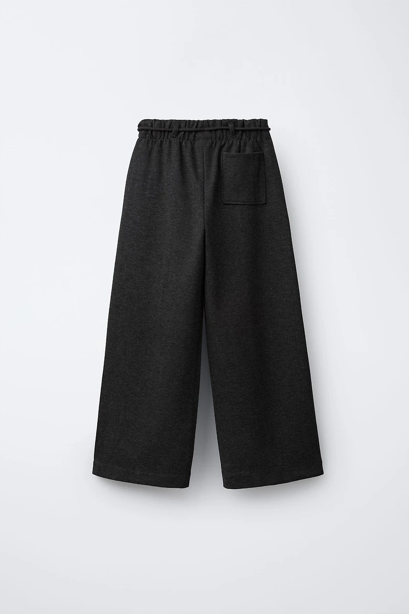 HERRINGBONE WIDE LEG PANTS