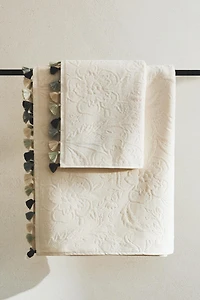 JACQUARD POMPOM BATH TOWEL