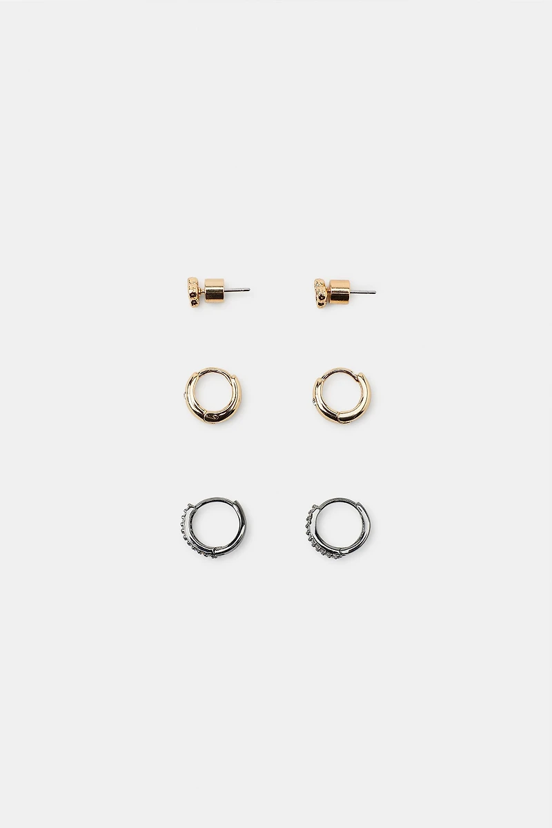 PACK OF MINI SPARKLY HOOP EARRINGS