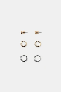 PACK OF MINI SPARKLY HOOP EARRINGS