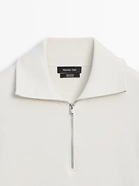 Knit 100% cotton quarter-zip sweater