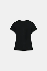 BUTTONED RIBBED T-SHIRT