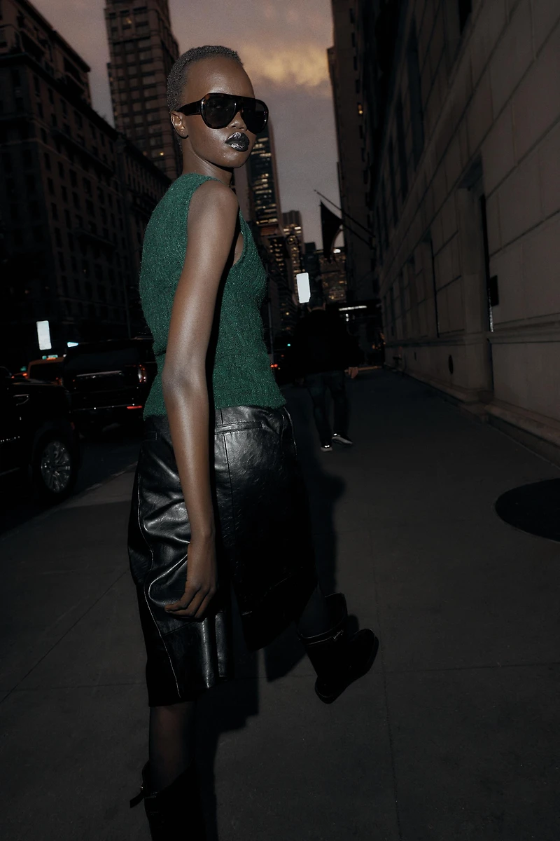 ASYMMETRIC TEXTURED KNIT JUMPER