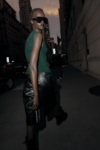 ASYMMETRIC TEXTURED KNIT JUMPER